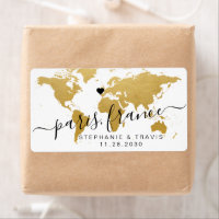 Gouden Wereldkaart Hartbestemming Favoriet