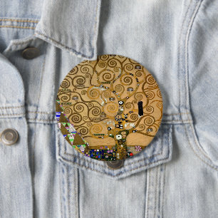 Gouden wervelende boom van het leven Art Deco Symb Ronde Button 4,0 Cm