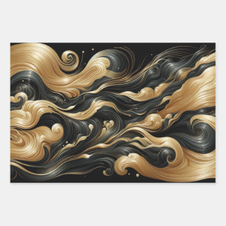 Gouden werveling inpakpapier vel