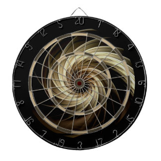 Gouden werveling over zwart dartbord