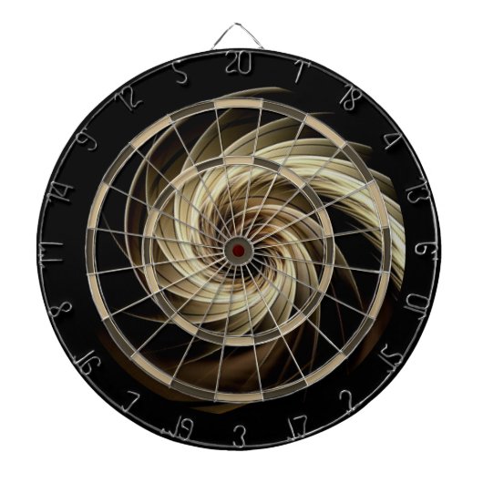 Gouden werveling over zwart dartbord (Voorkant)