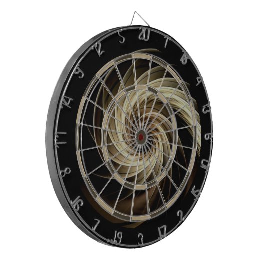 Gouden werveling over zwart dartbord (Voorkant Links)