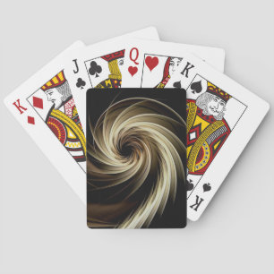 Gouden werveling over zwart pokerkaarten