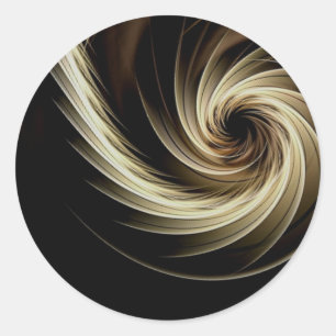 Gouden werveling over zwart ronde sticker