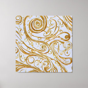 Gouden wervelingen: Elegantie ontrold Canvas Afdruk