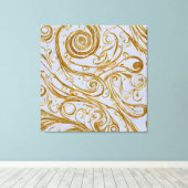 Gouden wervelingen: Elegantie ontrold Canvas Afdruk (Insitu (Houten vloer))