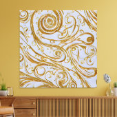 Gouden wervelingen: Elegantie ontrold Canvas Afdruk (Insitu (Woonkamer))