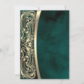 Gouden wervelingen glas, hoge hakken groene pensio kaart (Achterkant)