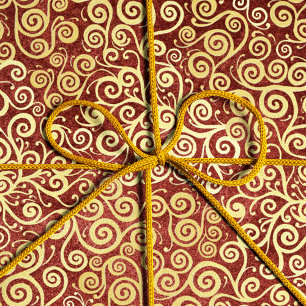 gouden wervelingen Patroon Elegant rood Kerstmis Tissuepapier