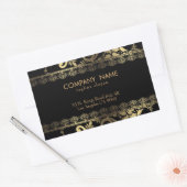 Gouden wervelkant rechthoekige sticker (Envelop)