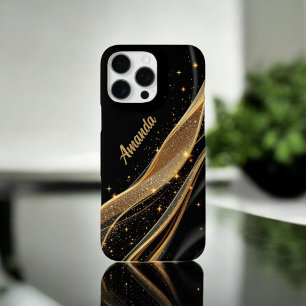 Gouden wervelwind iPhone 16 pro max hoesje