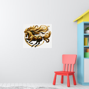 Gouden Wervelwind – Koninklijk Paard in Beweging Poster