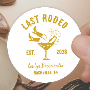Gouden Westerse Cowgirl Bachelorette Ronde Sticker