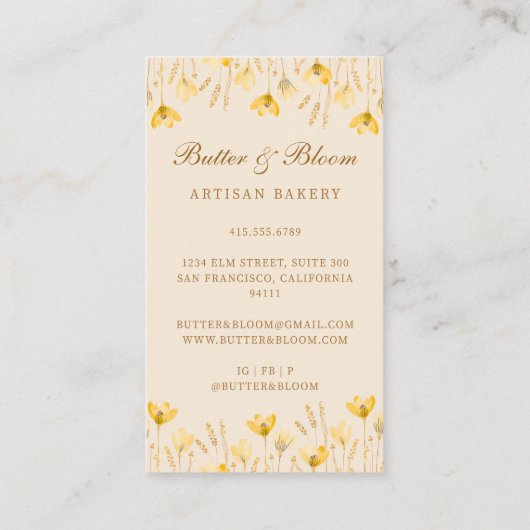 Gouden Whisky & Cupcake, Bakker Bakkerij Chef Cate Visitekaartje (Achterkant)