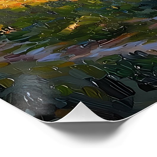 Gouden wijngaarden van Toscane: een rustiek platte Perfect Poster (Hoek)