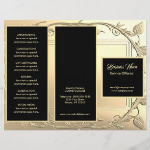 Gouden wijnstokken en zwart Menu & Prijzen