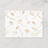 Gouden Wildflower Schets Online RSVP QR Code Informatiekaartje (Achterkant)