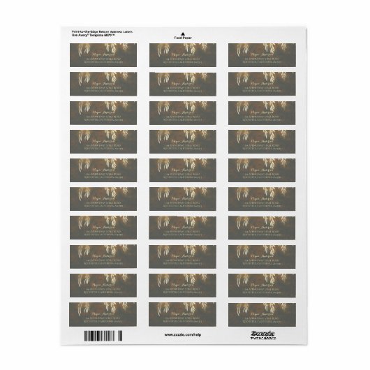 Gouden Willow Tree takken bruiloft Etiket (Full Sheet)