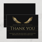 Gouden Wimpers Dank U Eenvoudig Zwart Briefkaart (Voorkant / Achterkant)