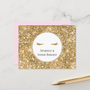 Gouden Wimpers girly glam glitter Briefkaart
