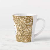 Gouden Wimpers girly glam glitter Latte Mok (Rechts)