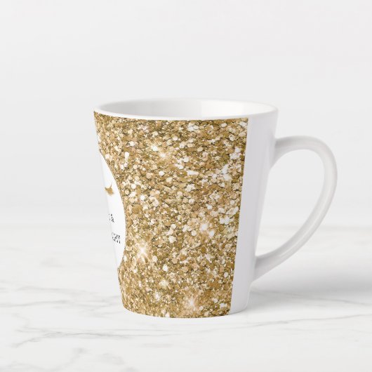 Gouden Wimpers girly glam glitter Latte Mok (Rechts)