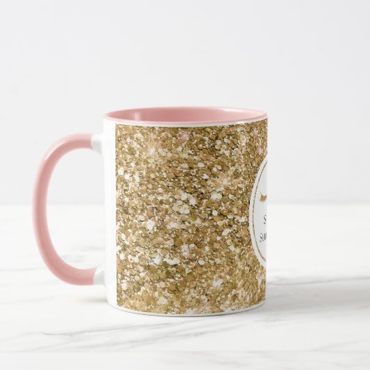 Gouden Wimpers girly glam glitter Mok (Links)