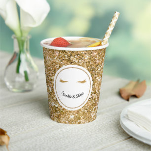 Gouden Wimpers girly glam glitter sprankeling Glim Papieren Bekers