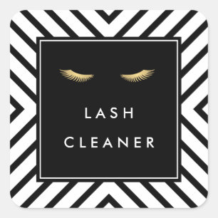 Gouden Wimpers met Mod Zwart en Wit Patroon Vierkante Sticker