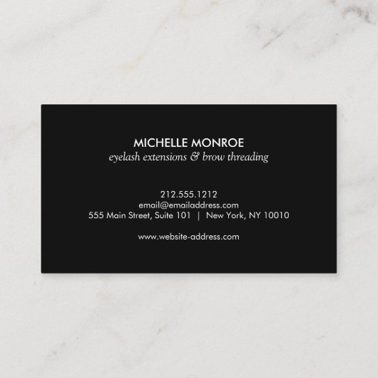 Gouden Wimpers met Mod Zwart en Wit Patroon Visitekaartje (Achterkant)