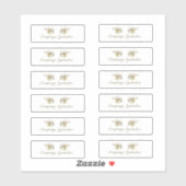 Gouden Wimpers Schoonheid Logo Verpakking Zakelijk Sticker (Vel)