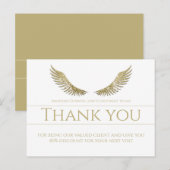 Gouden Wimpers Vleugels Dank U Eenvoudig Wit Briefkaart (Voorkant / Achterkant)