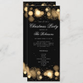 Gouden Winter Kerstfeest Uitnodigen Programma & Me (Voorkant / Achterkant)