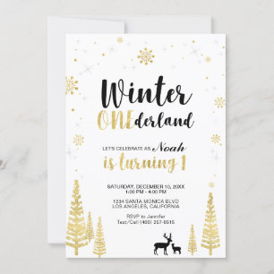 Gouden Winter Onederland 1e Jongens Verjaardagsuit Kaart