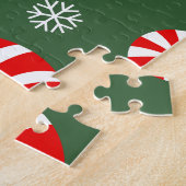 Gouden Winter Sweet Snowfall Candy Cane Legpuzzel (Zijkant)