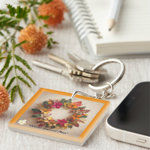 "Gouden winterbloemen" Sleutelhanger