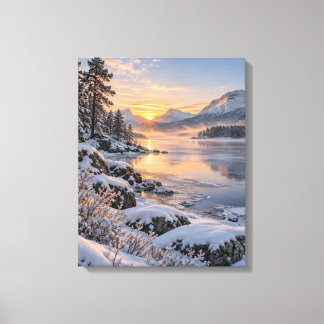Gouden Winterse Stilte Canvas Afdruk