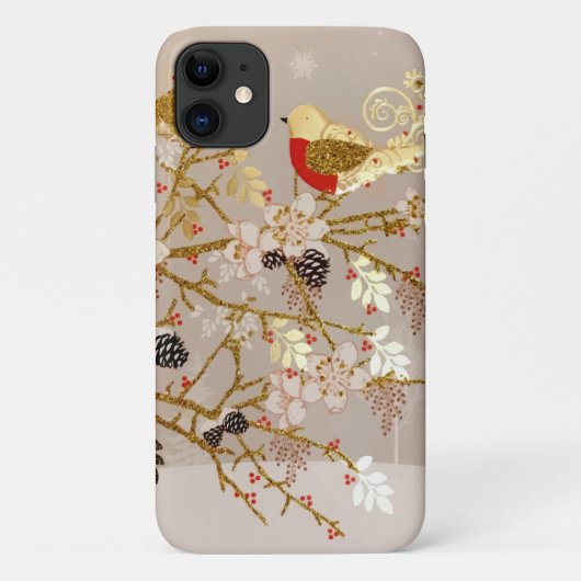 Gouden wintersneeuw - Kerstmis Case-Mate iPhone Case (Achterkant)