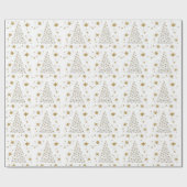 Gouden Wit Elegante Eenvoudige Kerst Cadeaupapier (Vlak)