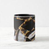 Gouden, wit en zwart marmer mok (Midden)