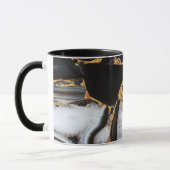 Gouden, wit en zwart marmer mok (Links)