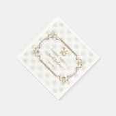 Gouden Witte Art Deco Sweet Sixteen Verjaardag Servet (Hoek)