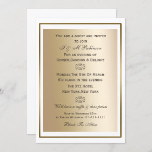 gouden witte bedrijfsuitnodigingen kaart