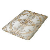 Gouden Witte Bloemen Badmat (Gekanteld)