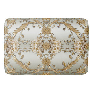 Gouden Witte Bloemen Badmat