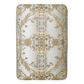 Gouden Witte Bloemen Badmat (Voorkant Verticaal)