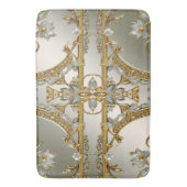 Gouden  Witte Bloemen Badmat (Voorkant Verticaal)