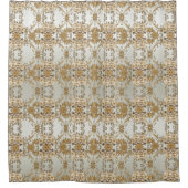 Gouden Witte Bloemen Douchegordijn (Voorkant)