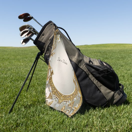 Gouden  Witte Bloemen Golfhanddoek (Groen)