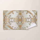 Gouden  Witte Bloemen Handdoek Set (Handdoek)